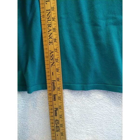 Catherines Sweater Women's 2X 22/24W Green 3/4 Sleeve Knit Stretchy - Picture 7 of 9